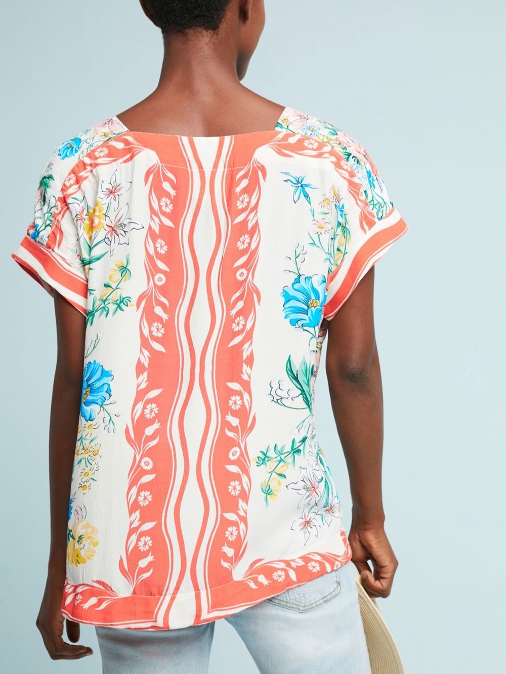 Maeve Anthropologie Romina Scarf-Printed Top Small - Picture 5 of 9